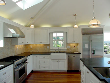 Kitchen - Skylight at North provides light, minimizes heat gain.